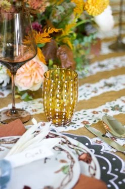 Estelle Colored Glass Live Wine Glass (Set Of 2), Amber Smoke