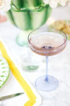 Estelle Colored Glass Champagne Coupe (Set Of 2), Cobalt Blue