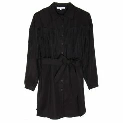 Emerson Fry Fringe Shirtdress, Black Wear