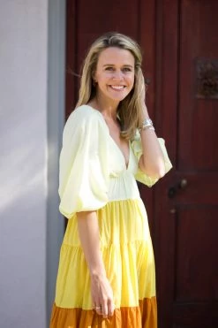 Staud Wear Meadow Dress, Sun Bleached X Wallflower X Honey 10 Staud Wear Meadow Dress, Sun Bleached X Wallflower X Honey