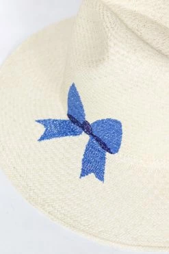 Freya Bow Cross-Stitch Hat, Mediterranean Green