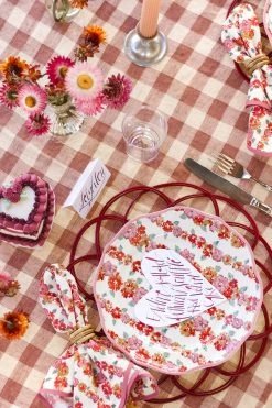 Cabana Live Woven Bloom Placemat, Burgundy