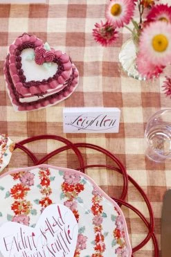 Cabana Live Woven Bloom Placemat, Burgundy