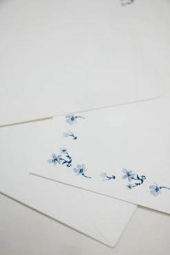 Jill Delavan Hand-painted Stationery Set, Blue Wildflower
