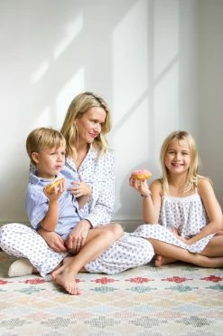 Petite Plume French Blue Seersucker Short Set For Kids