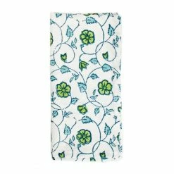 Hibiscus Linens Live Block Print In Lime Green Cloth Napkin