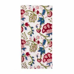 Hibiscus Linens Live Block Print Exquisite Floral Pattern Cloth Napkin