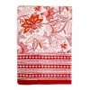 Hibiscus Linens Block Print Rectangular Table Cloth In Poinsettias