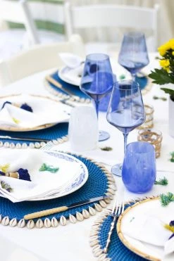 Estelle Colored Glass Live Wine Glass (Set Of 2), Cobalt Blue