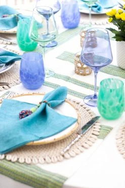 Estelle Colored Glass Live Wine Glass (Set Of 2), Cobalt Blue