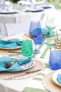 Estelle Colored Glass Live Wine Glass (Set Of 2), Mint Green