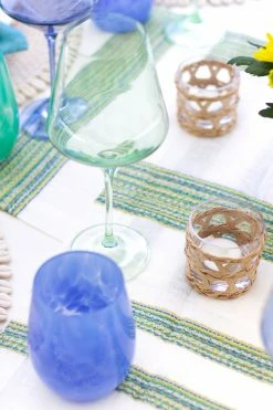 Estelle Colored Glass Live Wine Glass (Set Of 2), Mint Green