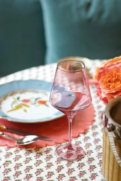 Estelle Colored Glass Live Wine Glass (Set Of 2), Rose