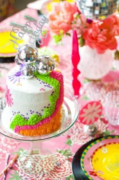 Estelle Colored Glass Live Cake Stand, Mint Green