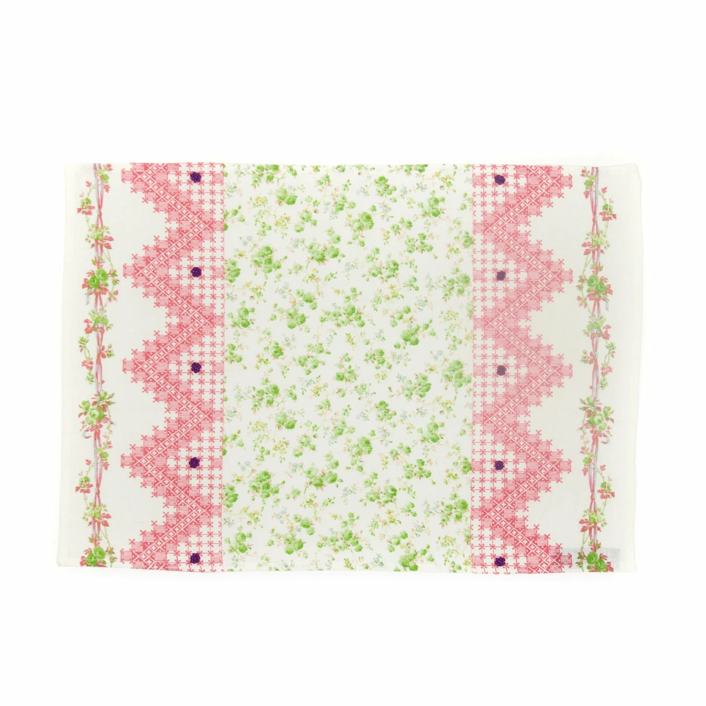 D'Ascoli Tidewater Placemat, Pink X Green Live 1 D'Ascoli Tidewater Placemat, Pink X Green Live