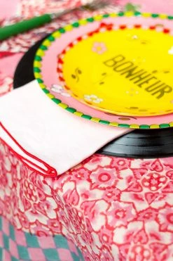 Only On The Avenue Live Bonheur Painted Dinner Plate, Pink 7 Only On The Avenue Live Bonheur Painted Dinner Plate, Pink