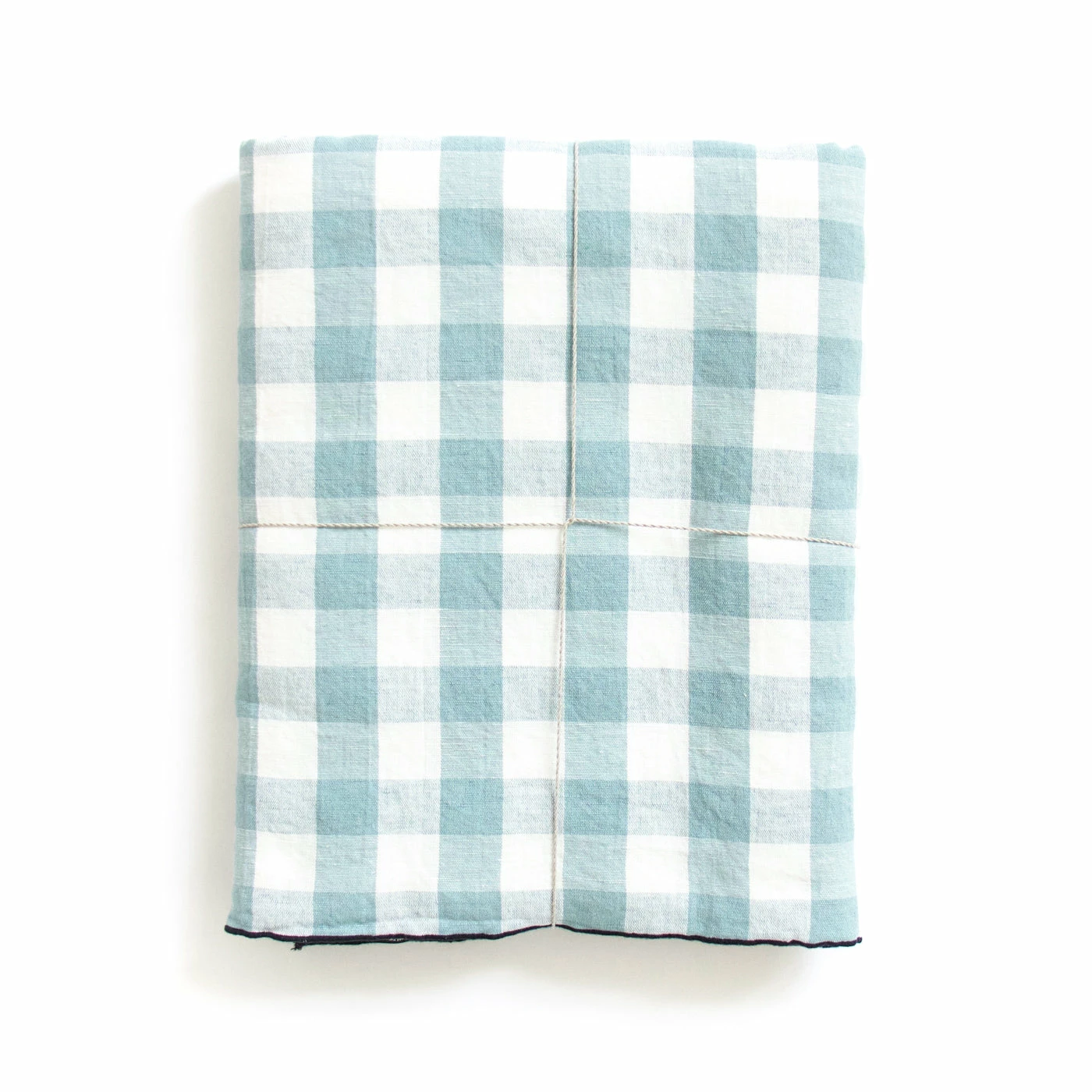 Maison De Vacances Gingham Tablecloth, Aqua/Noir 1 Maison De Vacances Gingham Tablecloth, Aqua/Noir
