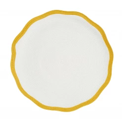 In The Round House Raffia Placemat, Yellow Live