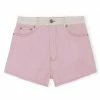 Ganni Overdyed Cutline Hotpants, Light Lilac