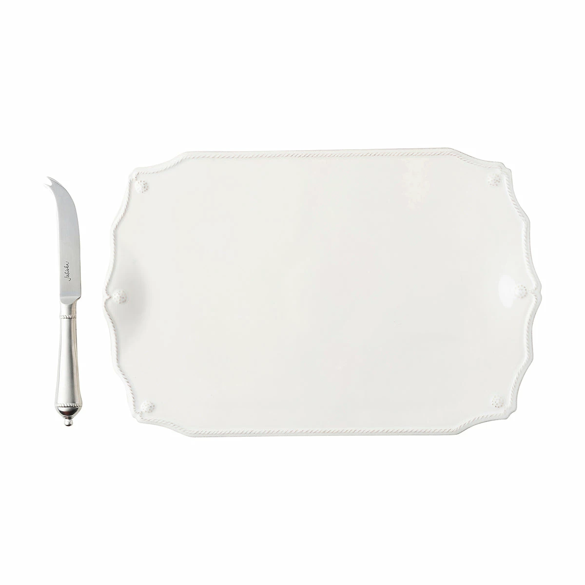 Juliska Live Berry & Thread Whitewash 15" Serving Board W/Knife 2 Juliska Live Berry & Thread Whitewash 15" Serving Board W/Knife