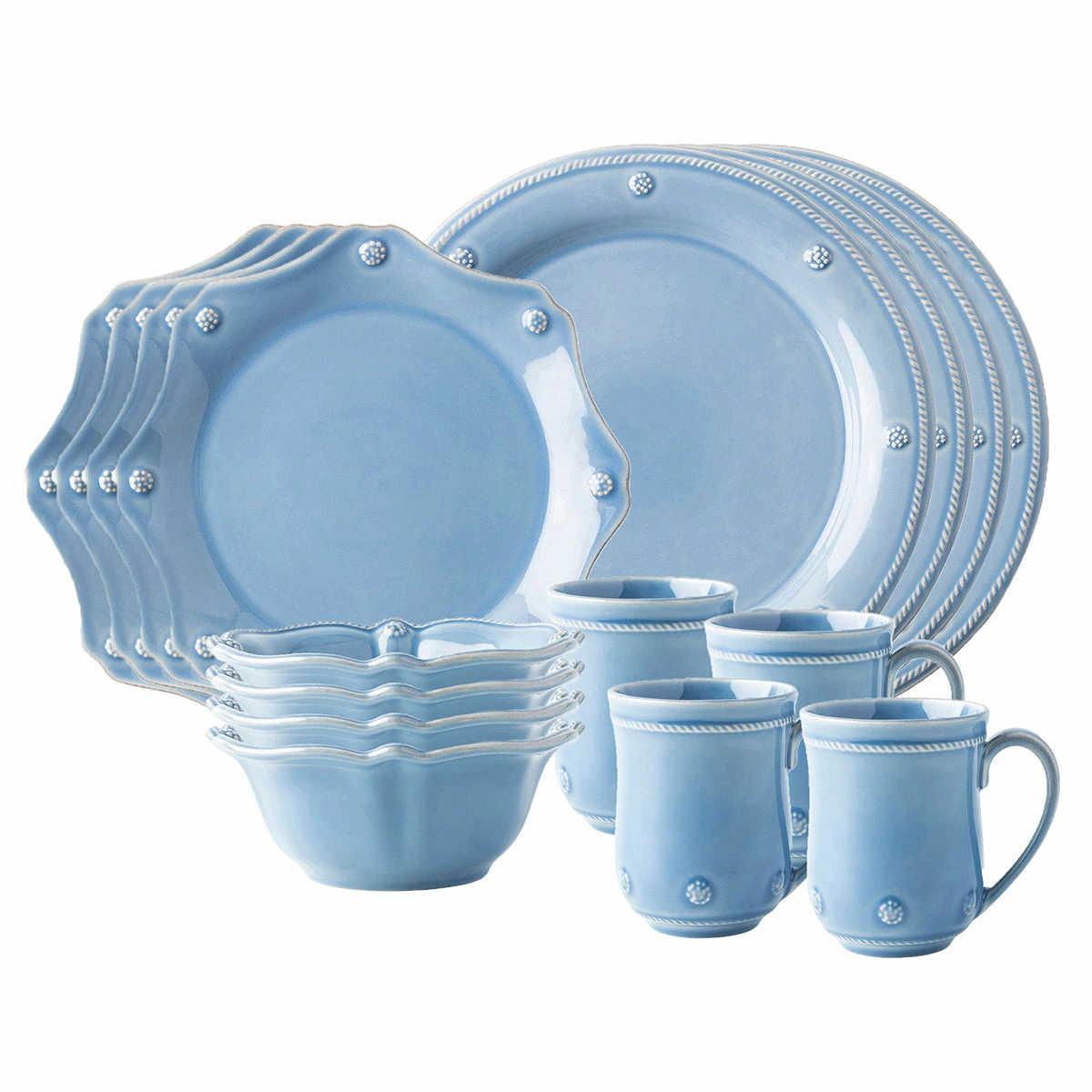 Juliska Berry & Thread Chambray 16 Pc Set Dinnerware 1 Juliska Berry & Thread Chambray 16 Pc Set Dinnerware