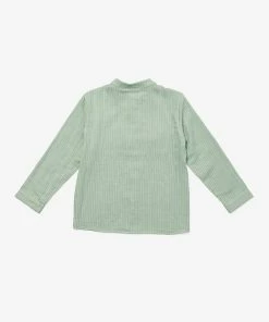 Oso & Me For Kids Jack Lee Shirt, Green Herringbone