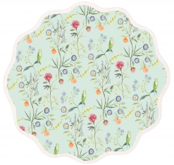 Fenwick Fields Round Scalloped Placemat | Jardin De Fleurs-Sage