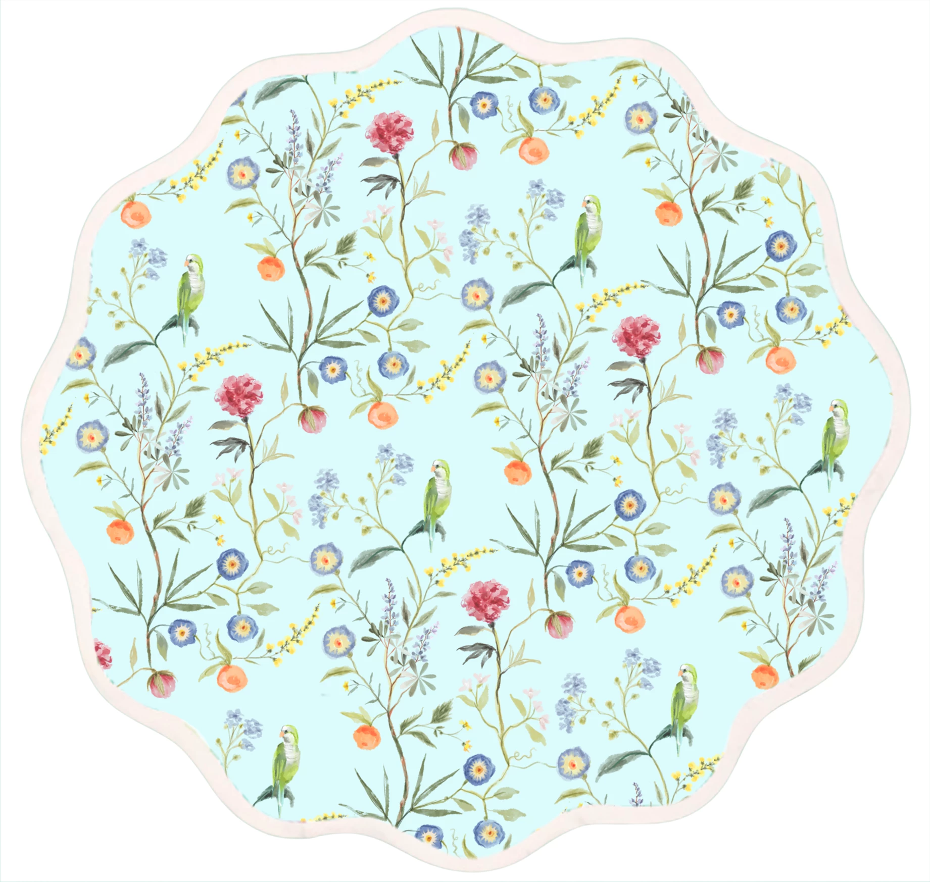 Fenwick Fields Round Scalloped Placemat | Jardin De Fleurs-Sky Live 1 Fenwick Fields Round Scalloped Placemat | Jardin De Fleurs-Sky Live