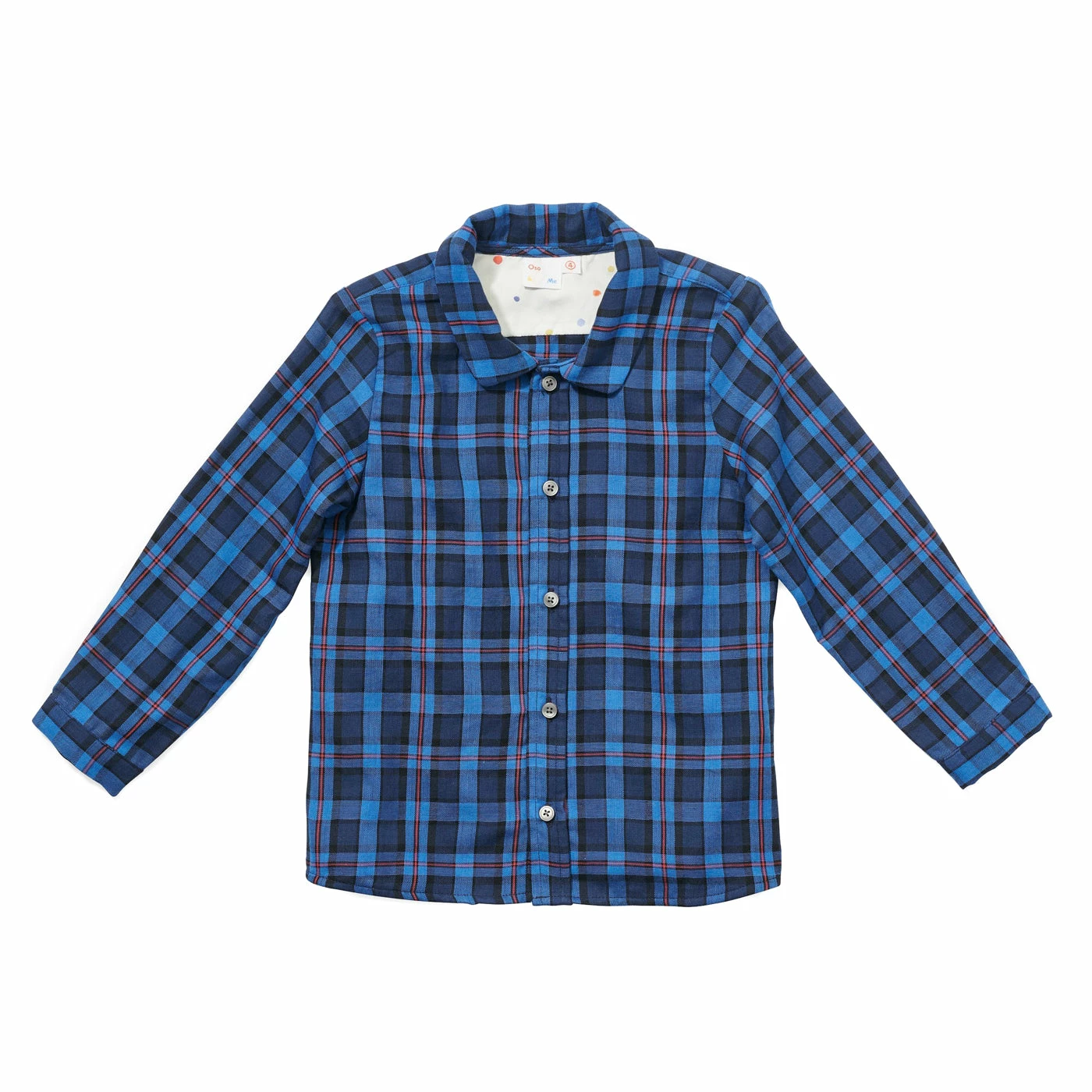 Oso & Me Jefferson Shirt, Blue & Black Plaid For Kids 1 Oso & Me Jefferson Shirt, Blue & Black Plaid For Kids