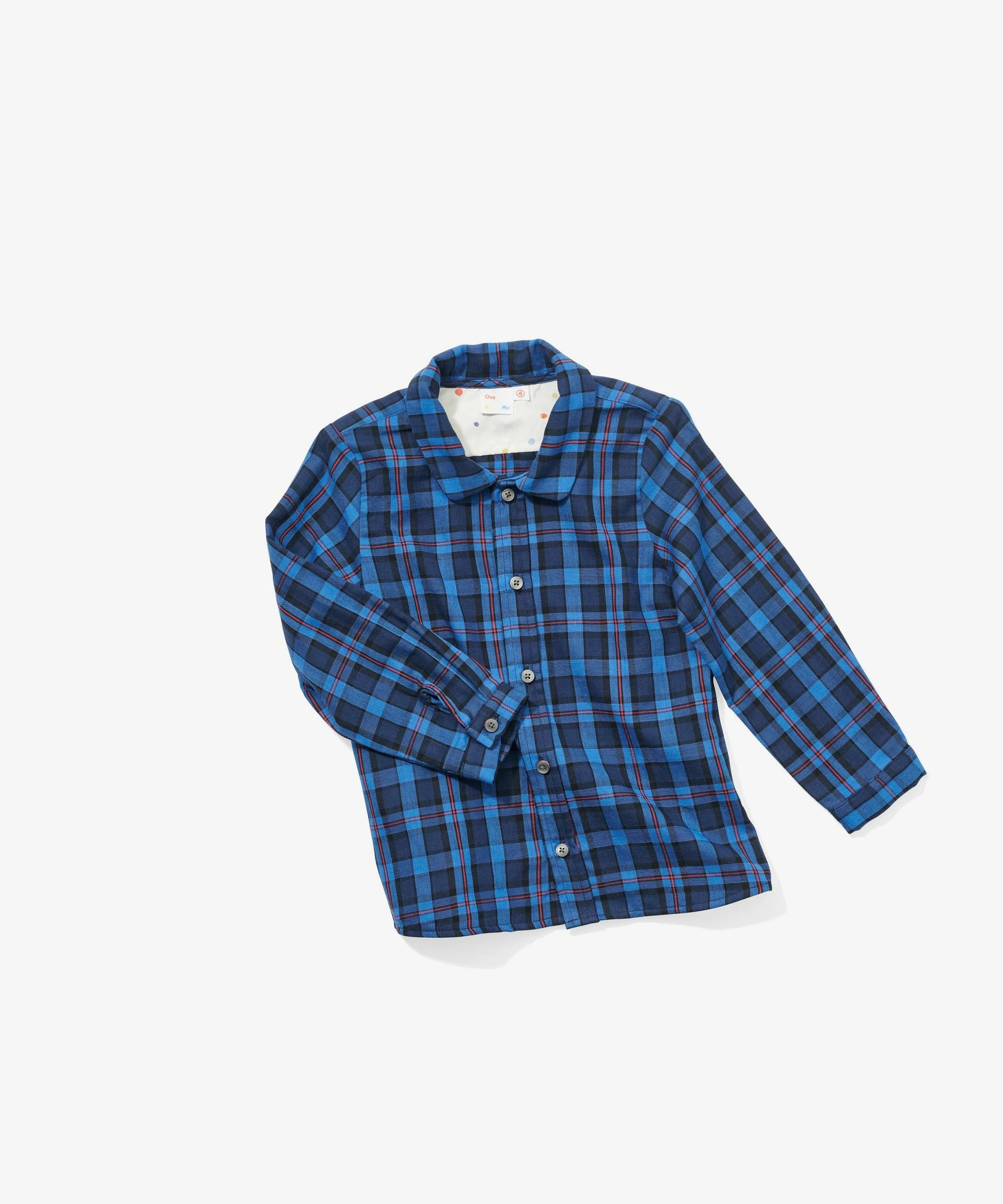 Oso & Me Jefferson Shirt, Blue & Black Plaid For Kids 4 Oso & Me Jefferson Shirt, Blue & Black Plaid For Kids