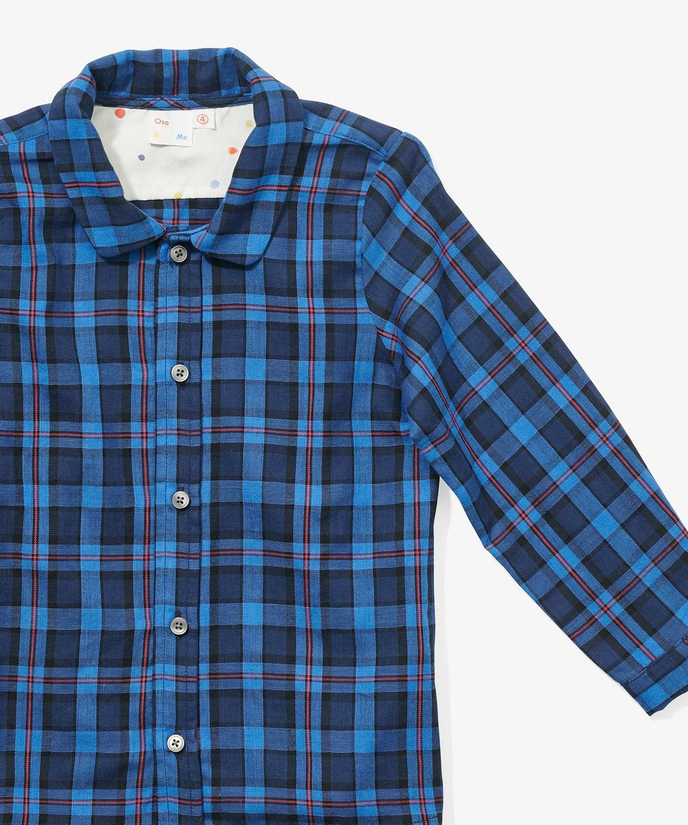 Oso & Me Jefferson Shirt, Blue & Black Plaid For Kids 2 Oso & Me Jefferson Shirt, Blue & Black Plaid For Kids