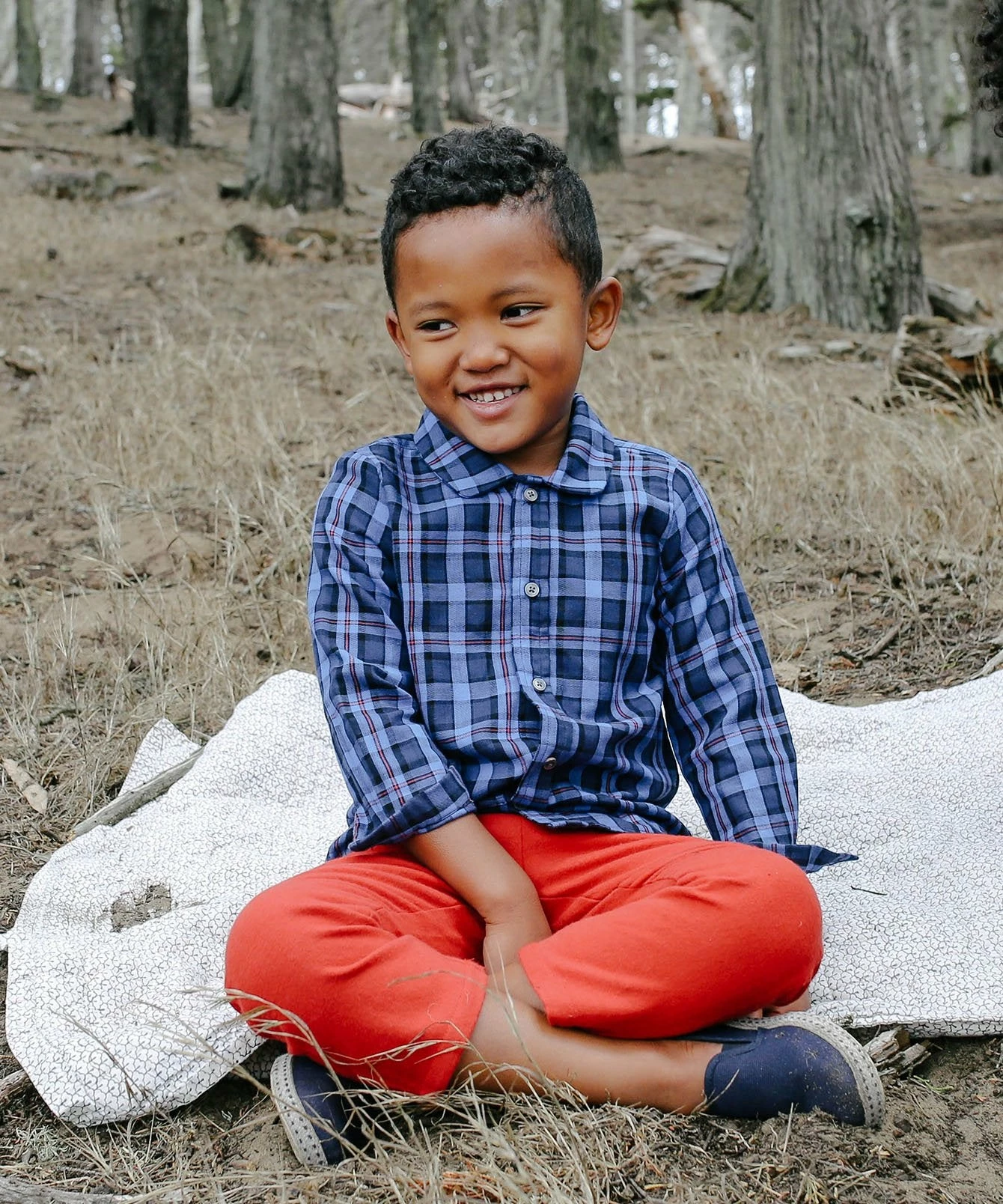 Oso & Me Jefferson Shirt, Blue & Black Plaid For Kids 7 Oso & Me Jefferson Shirt, Blue & Black Plaid For Kids