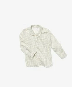 Oso & Me Jefferson Shirt, Green Tattersall For Kids