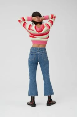 Ganni Striped Wool Cardigan, Carmine Rose Wear