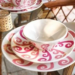 Themis Z Live Athenee Two Tone Pink Peacock Dessert Plate