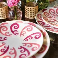 Themis Z Live Athenee Two Tone Pink Peacock Dessert Plate