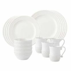 Juliska Le Panier Whitewash 16 Pc Set Dinnerware