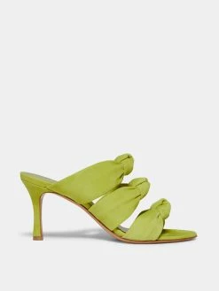 Le Monde Béryl Wear Knot Sandal Heel In Citrine Suede