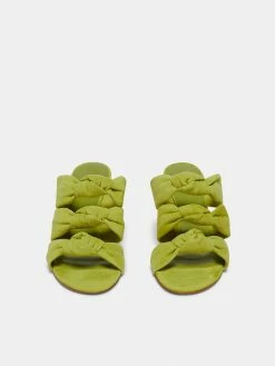 Le Monde Béryl Wear Knot Sandal Heel In Citrine Suede