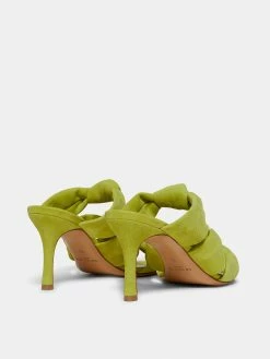 Le Monde Béryl Wear Knot Sandal Heel In Citrine Suede