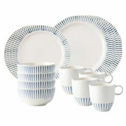 Juliska Sitio Stripe Indigo 16 Pc Set
