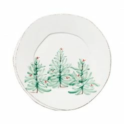Vietri Fir Tree Dinner Plate Live