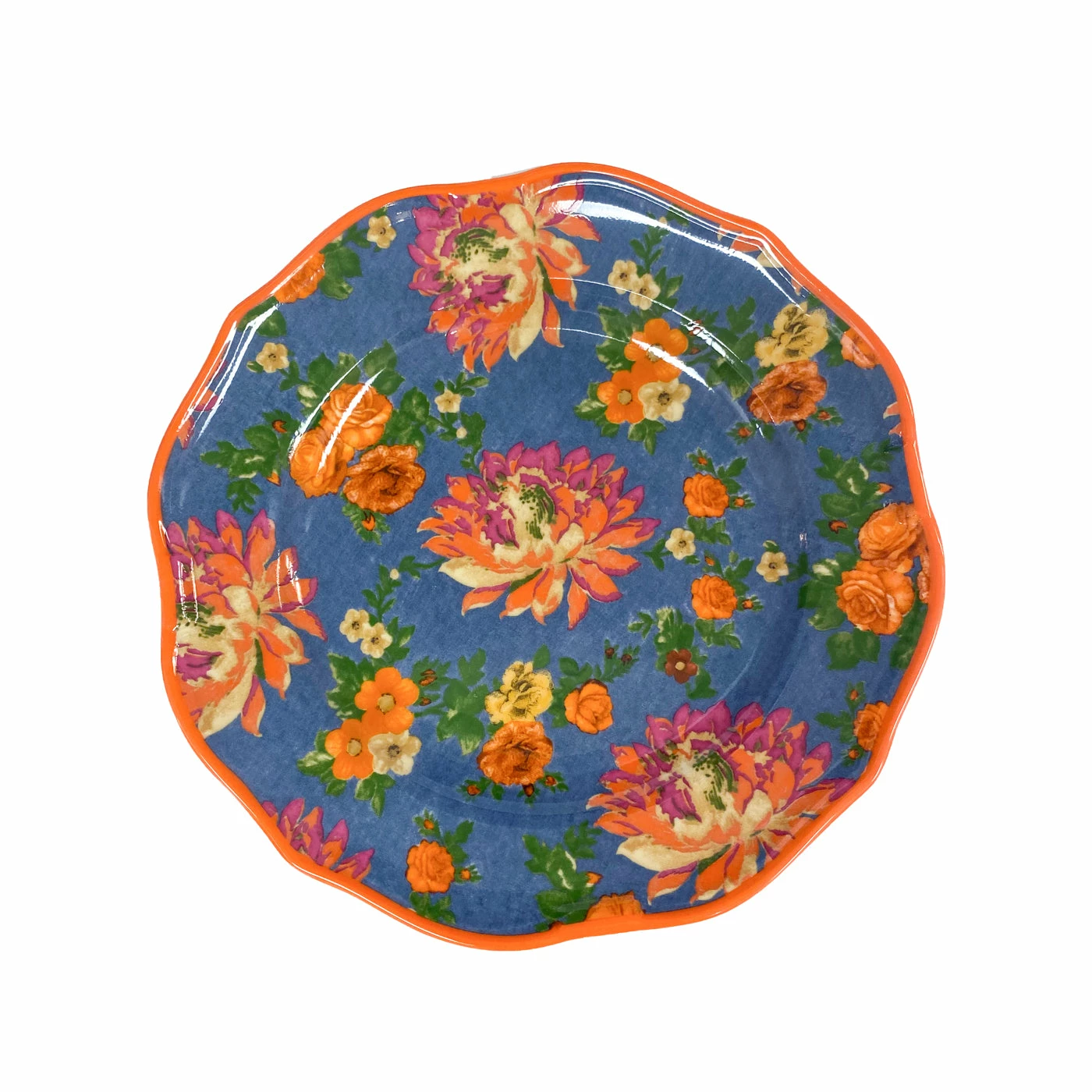 Loretta Caponi Live Dessert Plate, Denim Carnation 1 Loretta Caponi Live Dessert Plate, Denim Carnation