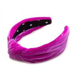 Lele Sadoughi ACCESSORIES Kids Velvet Knotted Headband, Raspberry