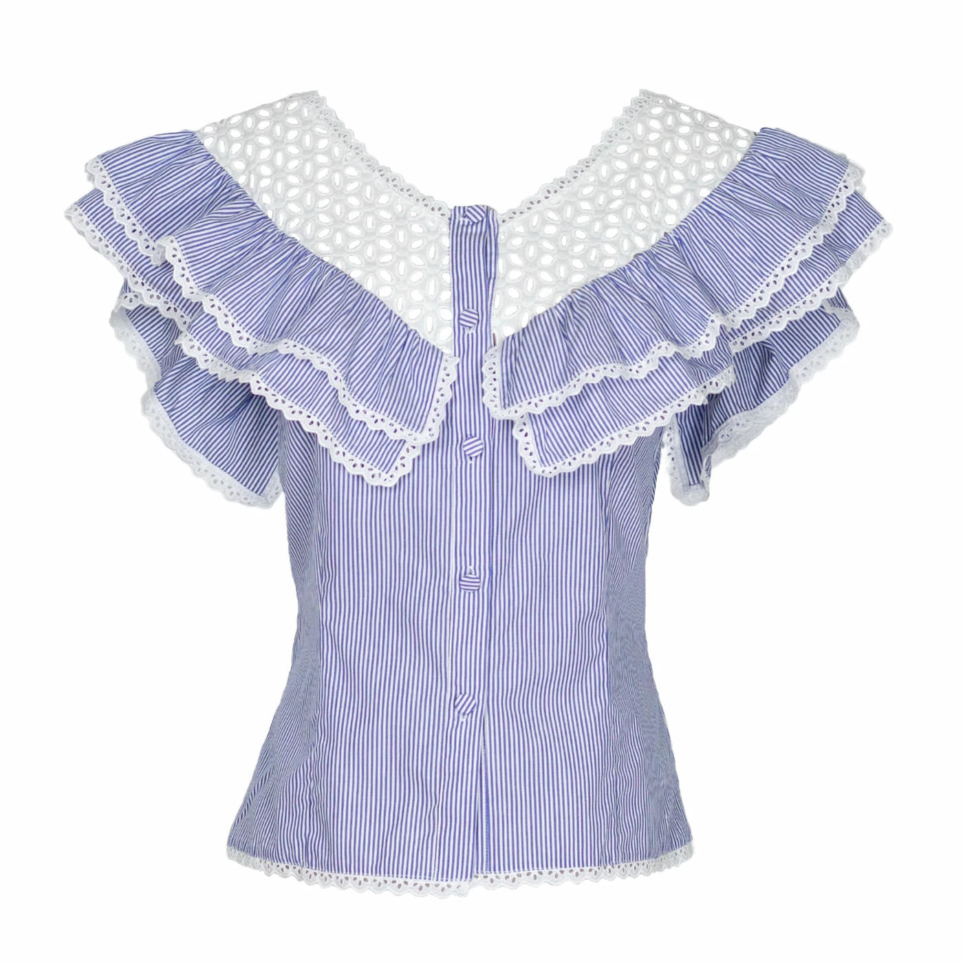 Loretta Caponi Wear Aura Top, Blue Stripes 1 Loretta Caponi Wear Aura Top, Blue Stripes