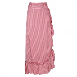 Loretta Caponi Lou Skirt, Coral Stripes