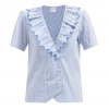 Loretta Caponi Perla Top, Blue Stripes