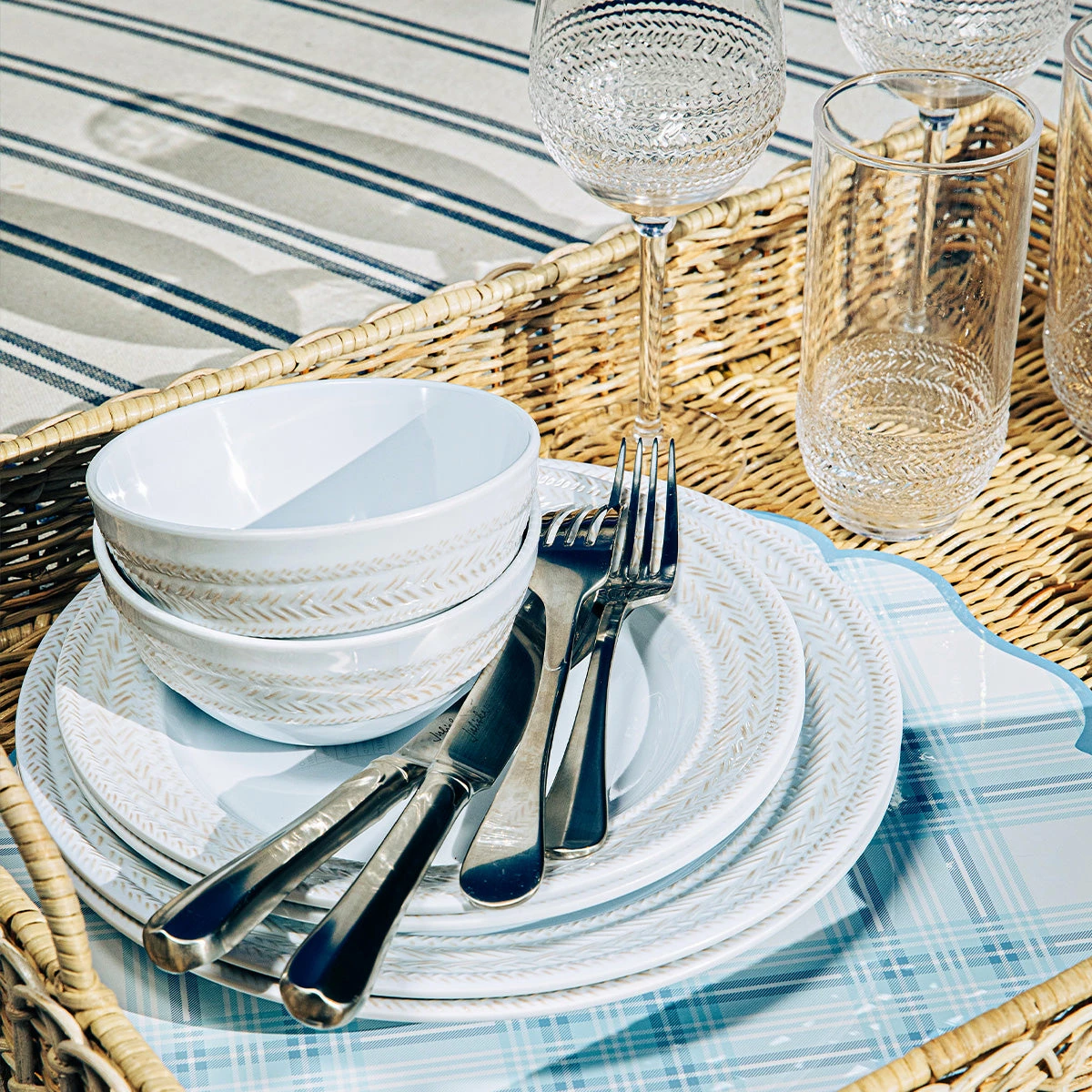 Juliska Dinnerware Le Panier White Melamine Cereal/Ice Cream Bowl 3 Juliska Dinnerware Le Panier White Melamine Cereal/Ice Cream Bowl