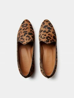 Le Monde Béryl Venetian Slipper In Leopard Calf Hair
