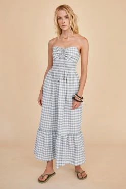 Hunter Bell Lindley Dress, Pale Green Check Wear
